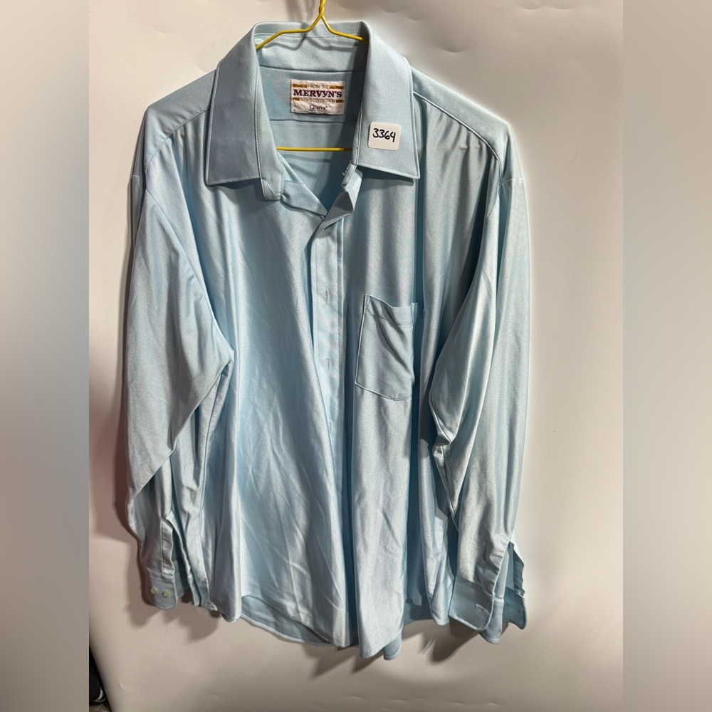#3364-Men's Light Blue Long-Sleeve Dress Shirt